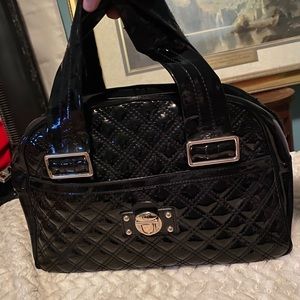 Marc Jacobs black patent leather Ursula bowler bag